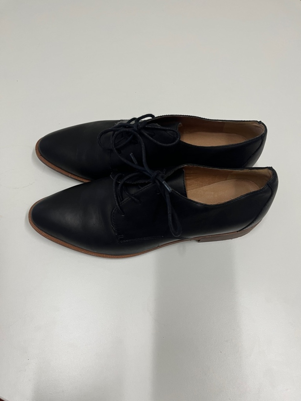 Madewell Classic Black Leather Women's Oxford  Derby Shoes size 8.5